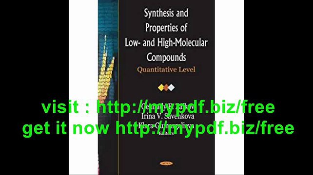 Synthesis And Properties of Low- And High-Molecular Compounds Quantitative Level