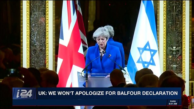 i24NEWS DESK | UK: We don't apologize for Balfour declaration | Friday, November 3rd 2017