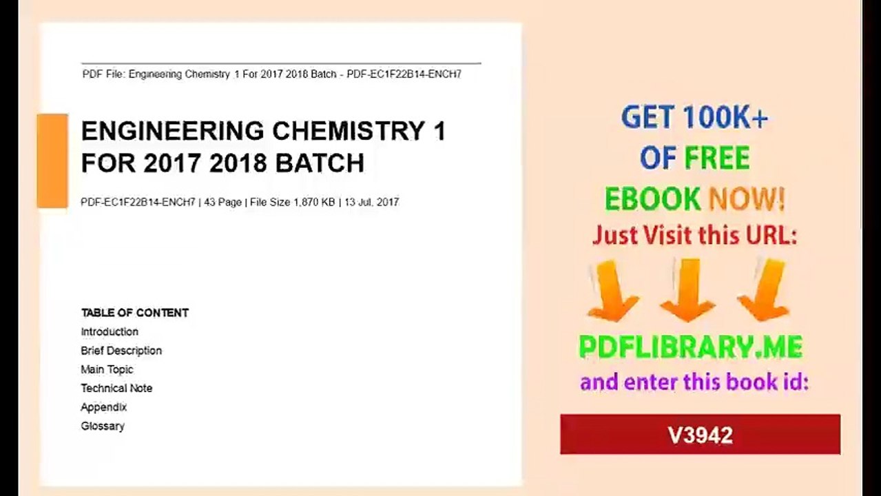 Engineering Chemistry 1 For 2017-2018 Batch