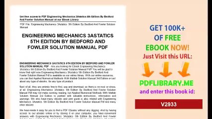 Engineering Mechanics 3Astatics 5th Edition By Bedford And Fowler Solution Manual