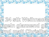 LQZ 24 stk Weihnachtskugeln glänzend glitzernd matt Christbaumschmuck Weihnachtsbaumkugel