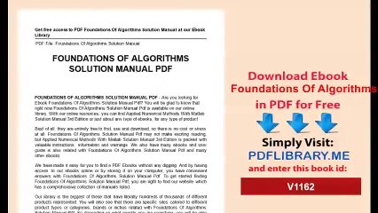 Download the Complete Foundations of Algorithms Solution Manual 📘