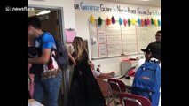 Arizona high-school teacher pranks students on Halloween