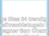 Inge Glas 24 trendige Weihnachtskugeln Champagner 6cm Champagner mattopal