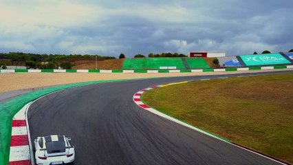 Porsche 911 GT2 RS in White Driving on the track