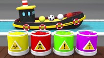 Learn Colors With Soccer Balls for Children - Colors Surprise Balloons Ship and Color Ball for Kids