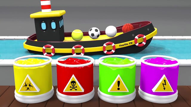 Learn Colors With Soccer Balls for Children - Colors Surprise Balloons Ship and Color Ball for Kids