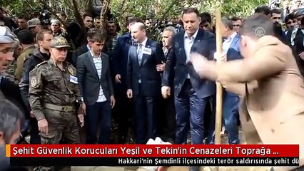 Şehit Güvenlik Korucuları Yeşil ve Tekin'in Cenazeleri Toprağa Verildi