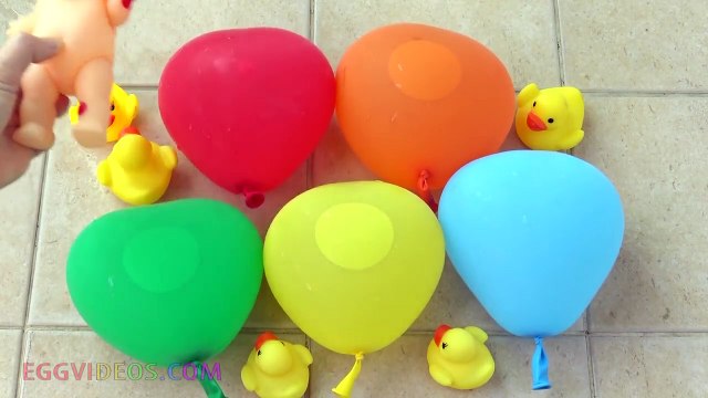 5 Apple Color Balloons Learn Colors Collection TOP Finger Family Nursery Rhymes w- Baby Doll & Duck