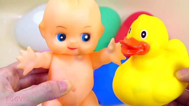 Five Water Heart Balloons Collection Learn Colours Wet Balloon Finger Nursery Rhymes Song Baby Doll