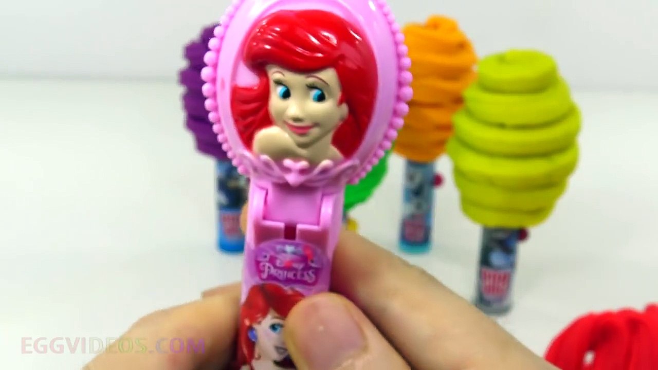 Learn Colors with Chupa Chups PopUps Lollipop Candy Play Doh Surprise Toys Disney Frozen Avengers