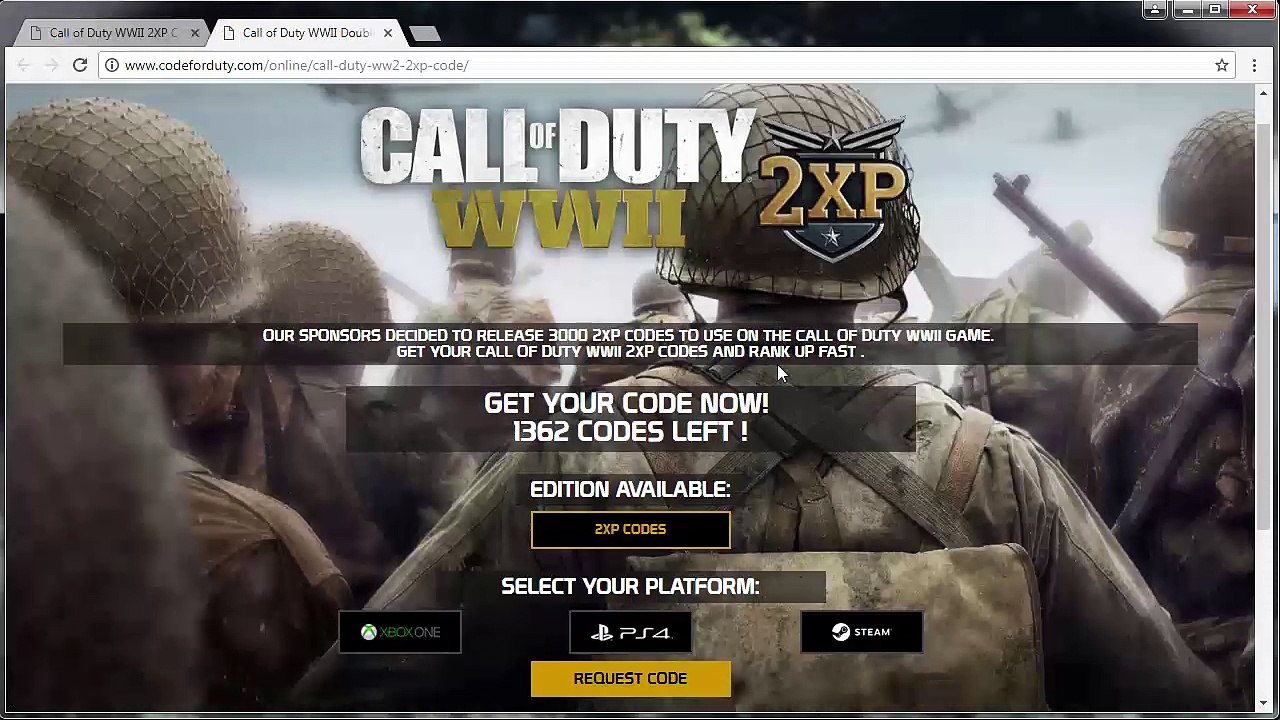 How to Get Call of Duty WWII 2XP Codes Free - Xbox One, PS4 and PC