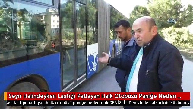 Seyir Halindeyken Lastiği Patlayan Halk Otobüsü Paniğe Neden Oldu