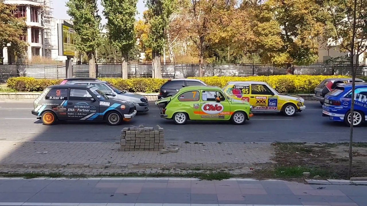 Round car race in Skopje, Macedonia
