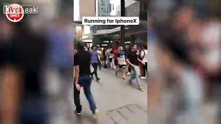 Crazy fanboys in Singapore storm Apple Store for iPhone X