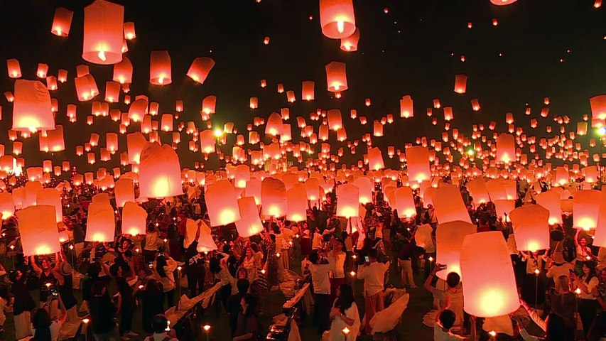 Festival des lanternes volantes au nord de la Thaïlande - Vidéo Dailymotion
