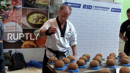 Cracked coconuts and freestyle basketball feats - world records smashed in Hamburg