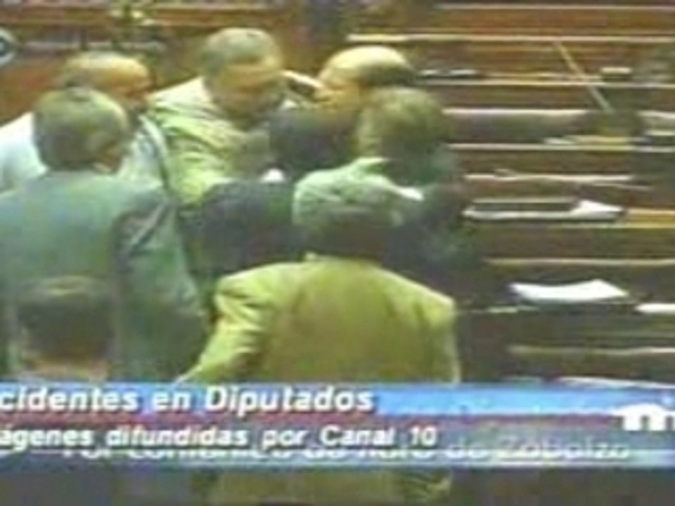 Pelea en el parlamento uruguayo