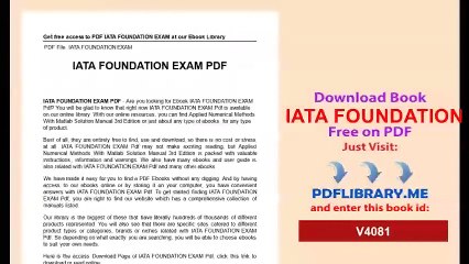 IATA FOUNDATION EXAM1