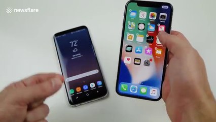 iPhone X vs Samsung Galaxy S8 drop test