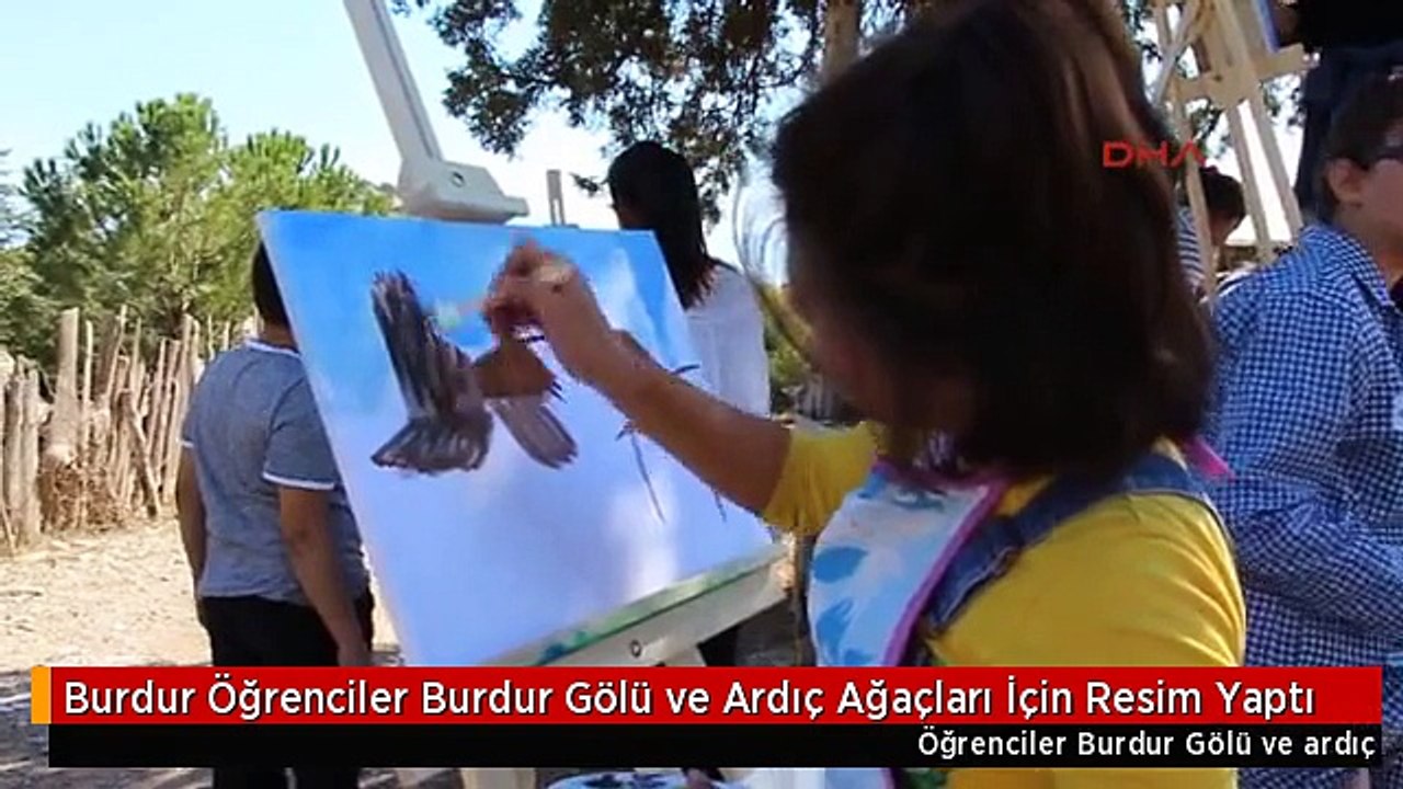 Burdur Öğrenciler Burdur Gölü ve Ardıç Ağaçları İçin Resim Yaptı