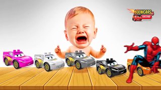 Bad Baby crying and learn Colors with Lightning McQueen Colors Nursery Rhymes Finger Song Collection