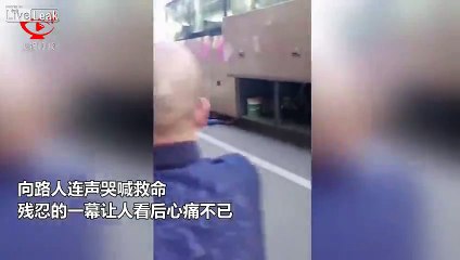 Woman ran over by a bus and no one helps her