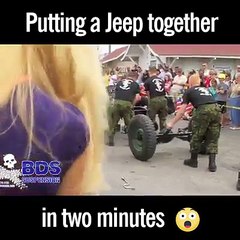 Nice work in two minutes putting a jeep together