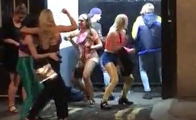 Lads Who Didn't Get Into The Club Start Their Own Dance Party Outside