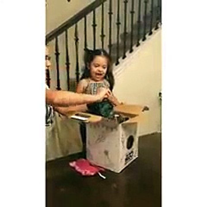 Priceless reaction to dad's voice