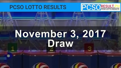 PCSO Lotto Results Today November 3, 2017 (6/58, 6/45, 4D, Swertres & EZ2)