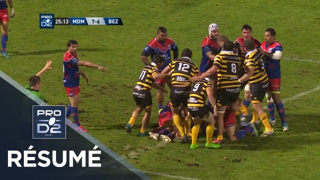 PRO D2 - Résumé Mont de Marsan-Béziers: 43-12 - J11 - Saison 2017/2018