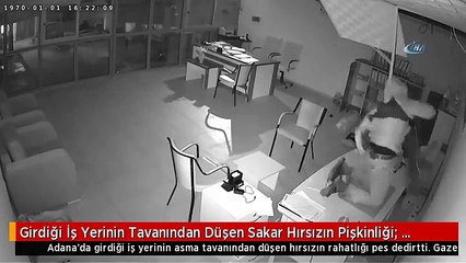 Girdiği İş Yerinin Tavanından Düşen Sakar Hırsızın Pişkinliği: Cezaevindeki Abilere Selamlar