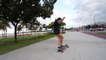 Awesome Longboarding Girl Does Skateboard Dancing