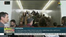 Continúan las protestas en Cataluña en apoyo a los líderes detenidos