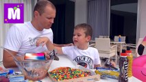 Bad Bar Несовместимая еда на канале Мистер Макс Пьем МАСЛО ЧЕЛЛЕНДЖ Конфеты SKITTLES WEIRD Food  DIY Foods Candy