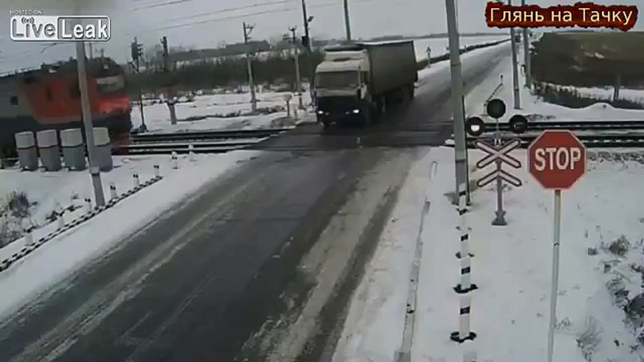 Truck Hit By Two Trains Causing One To Derail