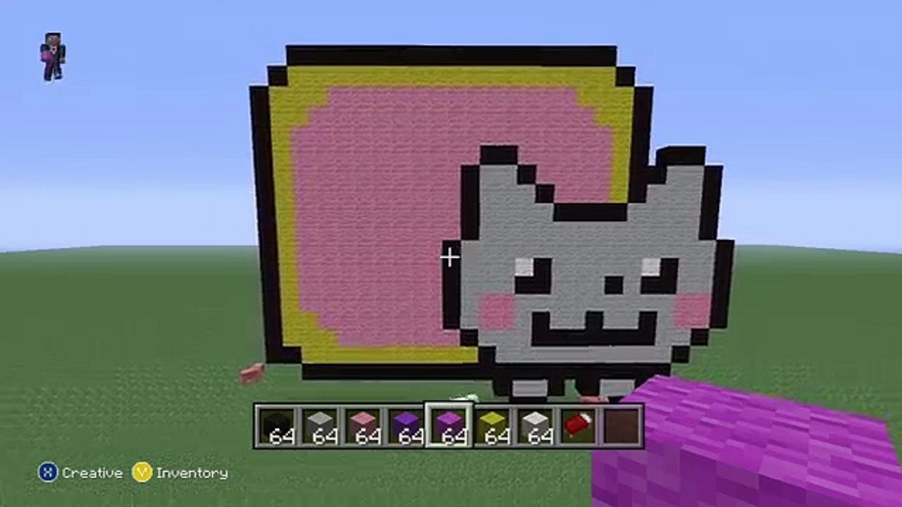 Minecraft Pixel Art Nyan Cat Tutorial Remake Video Dailymotion