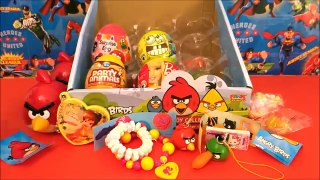 9 SURPRISE EGGS unboxing SpongeBob SquarePants, Angry Birds, Disney Fairies, Barbie