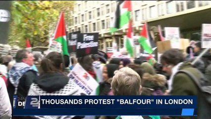i24NEWS DESK |  Thousands protest "Balfour" in London | Saturday, November 4th 2017
