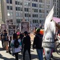 Anti-Trump Protesters Sound Off at Los Angeles' Pershing Square