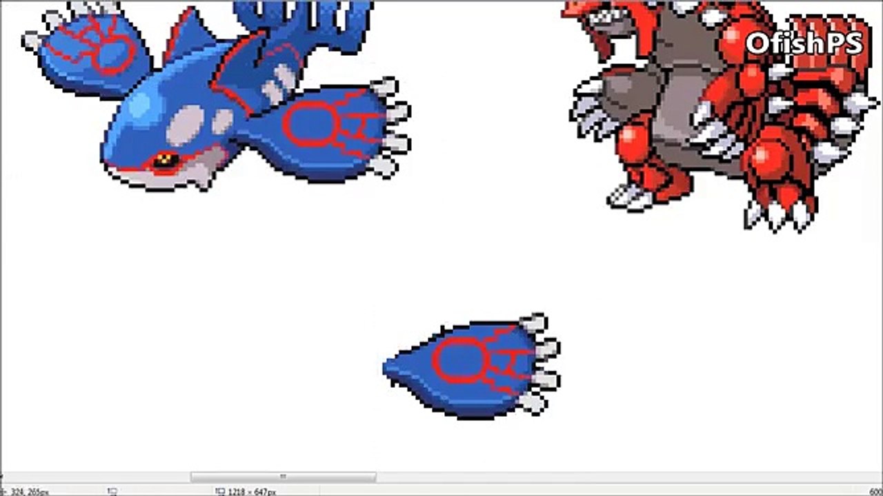 Pokemon Fusion Sprite: Request #16: Groudon, Rayquaza, Kyogre - Legendary Weather Trio!
