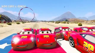 Funny Cars McQueen Transportation in Spiderman Cartoon for Children and Nursery rhymes Songs