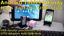 USB-Stick Tastatur und Maus an Android-Tablet und Handy mit OTG Adapter