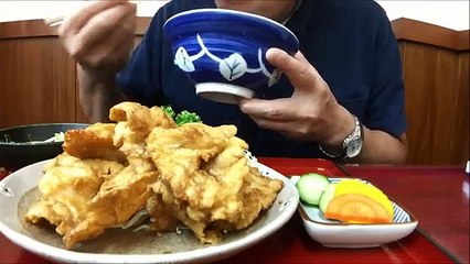 [咀嚼音 食事動画 外食]中華食堂 鶏唐揚げ定食とレバーもやし炒め おやじ飯テロ音フェチASMR Fried chicken eating sounds