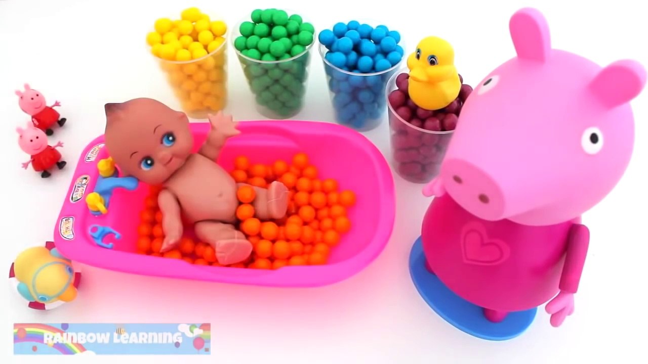 Learn Colors Bubble Gum Baby Doll Bath Time Learn Colors Play Doh Modeling New Compilation 2017