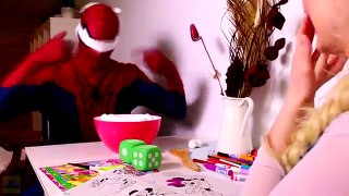 Spiderman & Frozen Elsa ! w/ Pink Spidergirl & Joker! Superhero Fun in Real Life :)