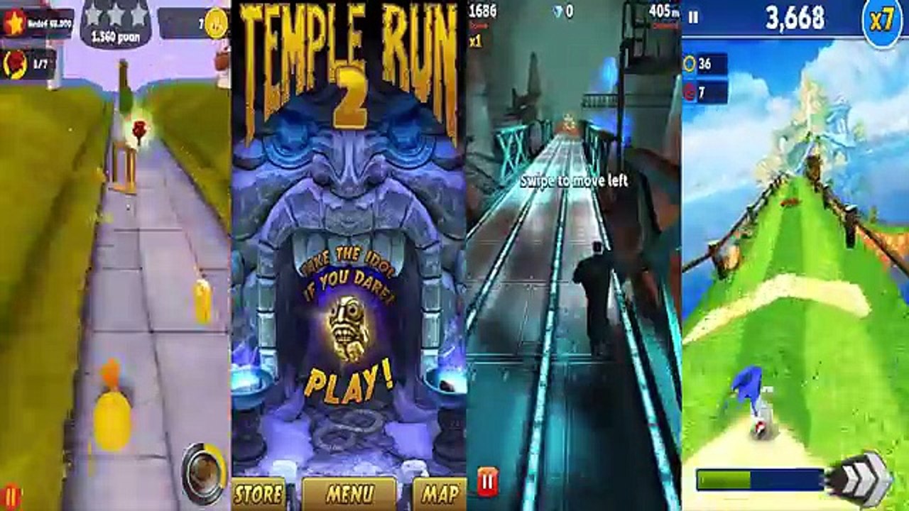 LOONEY TUNES DASH vs TEMPLE RUN 2 vs AGENT DASH vs SONIC DASH