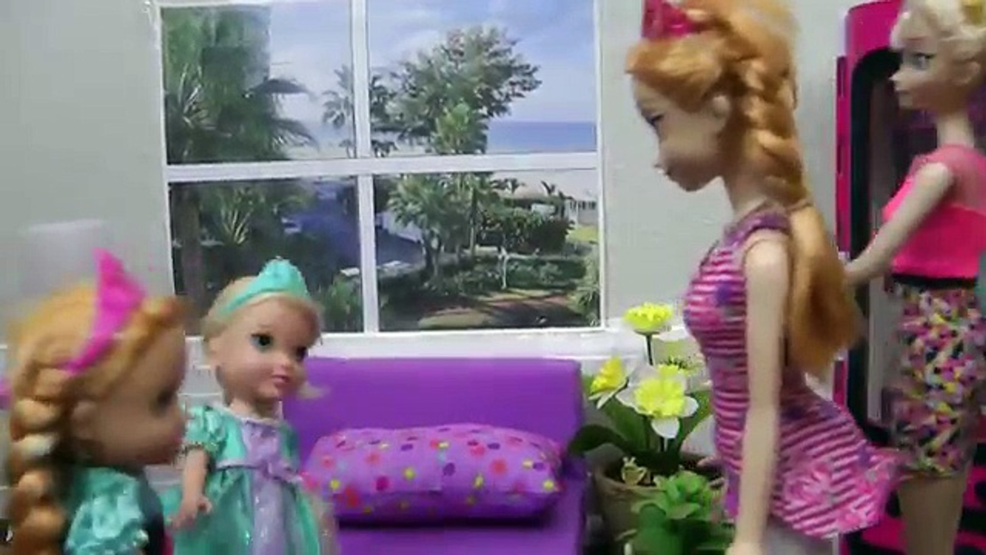 At the HOTEL Elsa Anna toddlers make a MESS Watching TV Playing Vacation Adventure Dailymotion