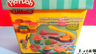 Play Doh Ice Cream Cone Scoops n Treats DIY Popsicles Sundaes Waffles Play Dough Desserts